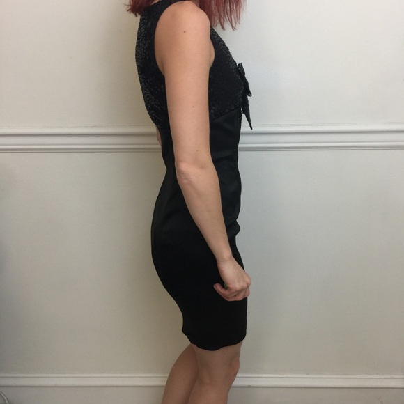Betsey Johnson Black Sequin Bow Party Dress - Picture 8 of 8